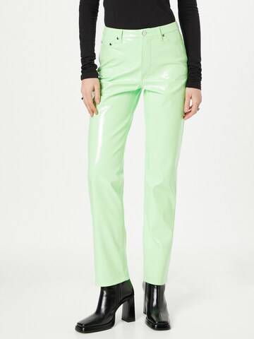 River Island Regular Trousers in Green: front