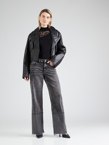 KARL LAGERFELD JEANS Široke hlačnice Kavbojke | siva barva