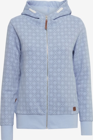 Oxmo Zip-Up Hoodie 'VENDELA' in Blue: front