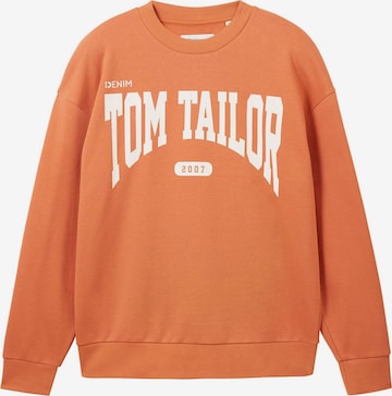 TOM TAILOR DENIM Μπλούζα φούτερ σε πορτοκαλί: μπροστά