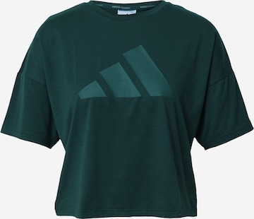 ADIDAS PERFORMANCE Performance shirt 'Train Icons 3 Bar Logo' in Green: front