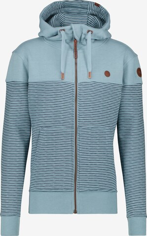 Alife and Kickin Zip-Up Hoodie in Blue: front