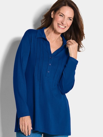 Goldner Shirt in Blau: Vorderseite