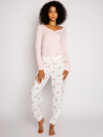 Pantalon de pyjama ' Love You A Ton ' PJ Salvage en blanc