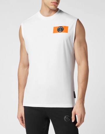 T-Shirt Plein Sport en blanc : devant