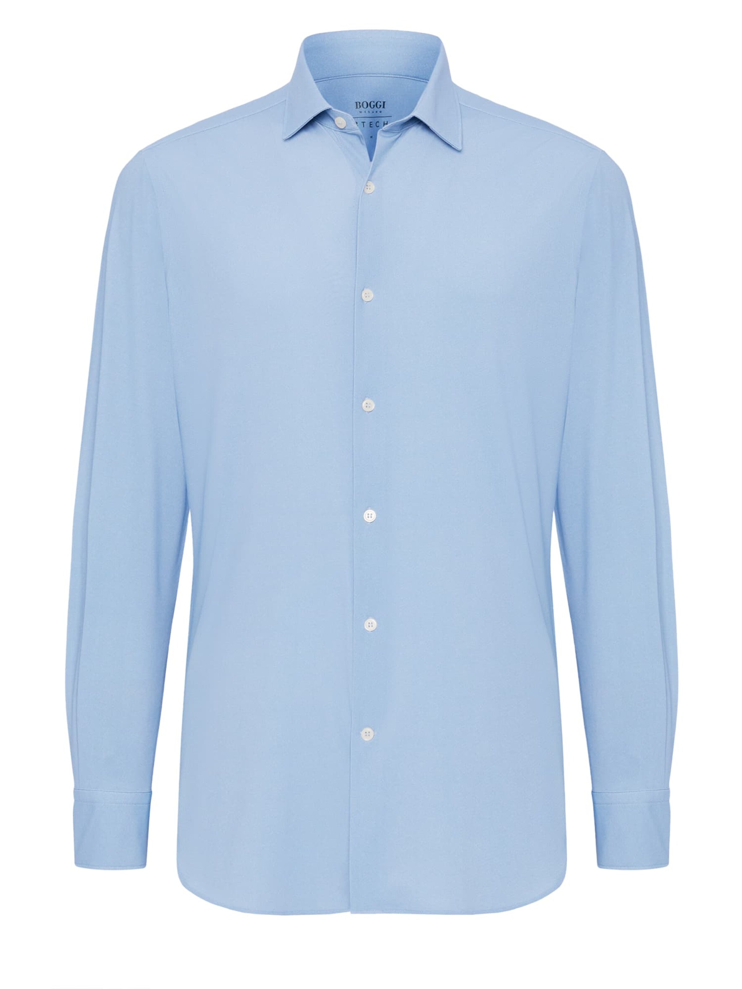 Coupe slim Chemise business Boggi Milano en bleu : devant