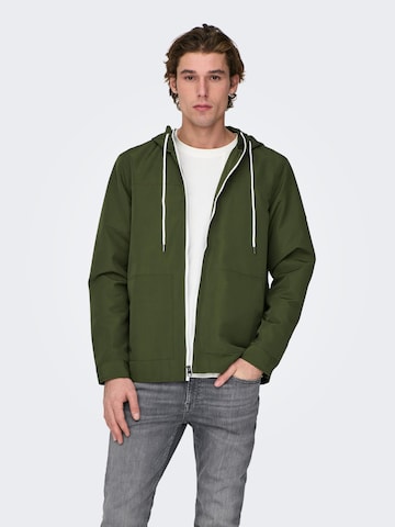 Veste mi-saison 'MATT' Only & Sons en vert