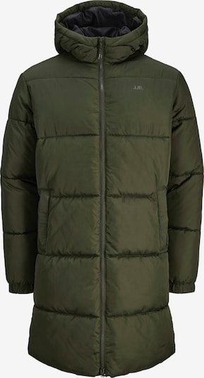 Žieminis paltas iš JJ Rebel, spalva – tamsiai žalia, Prekių apžvalga
