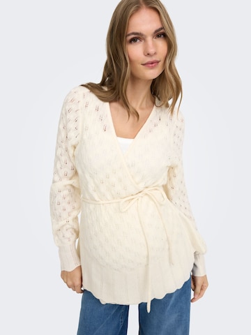 Only Maternity Pletena jopa | bež barva