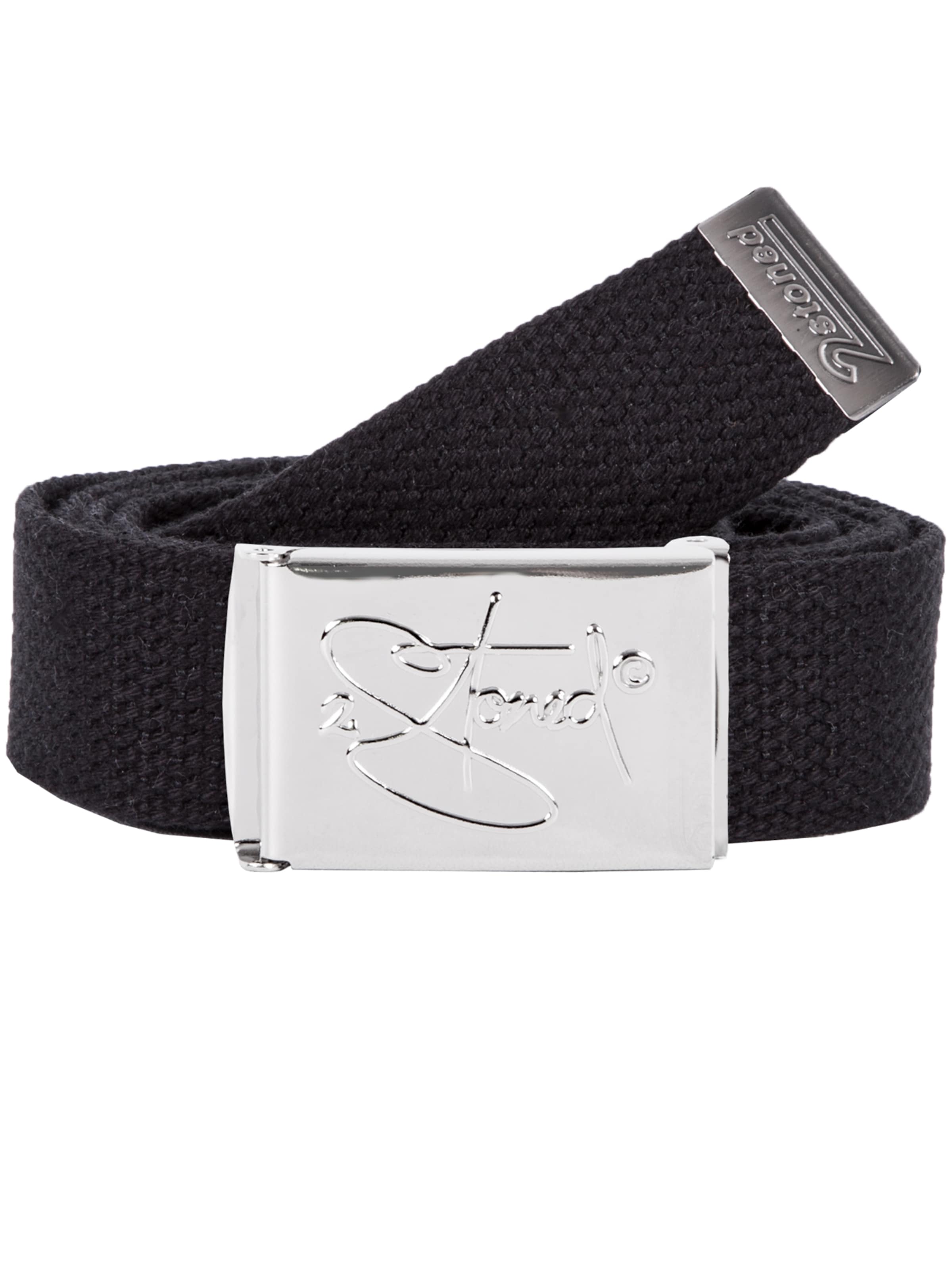 2Stoned Belt 'Small Chrom' in Black: front