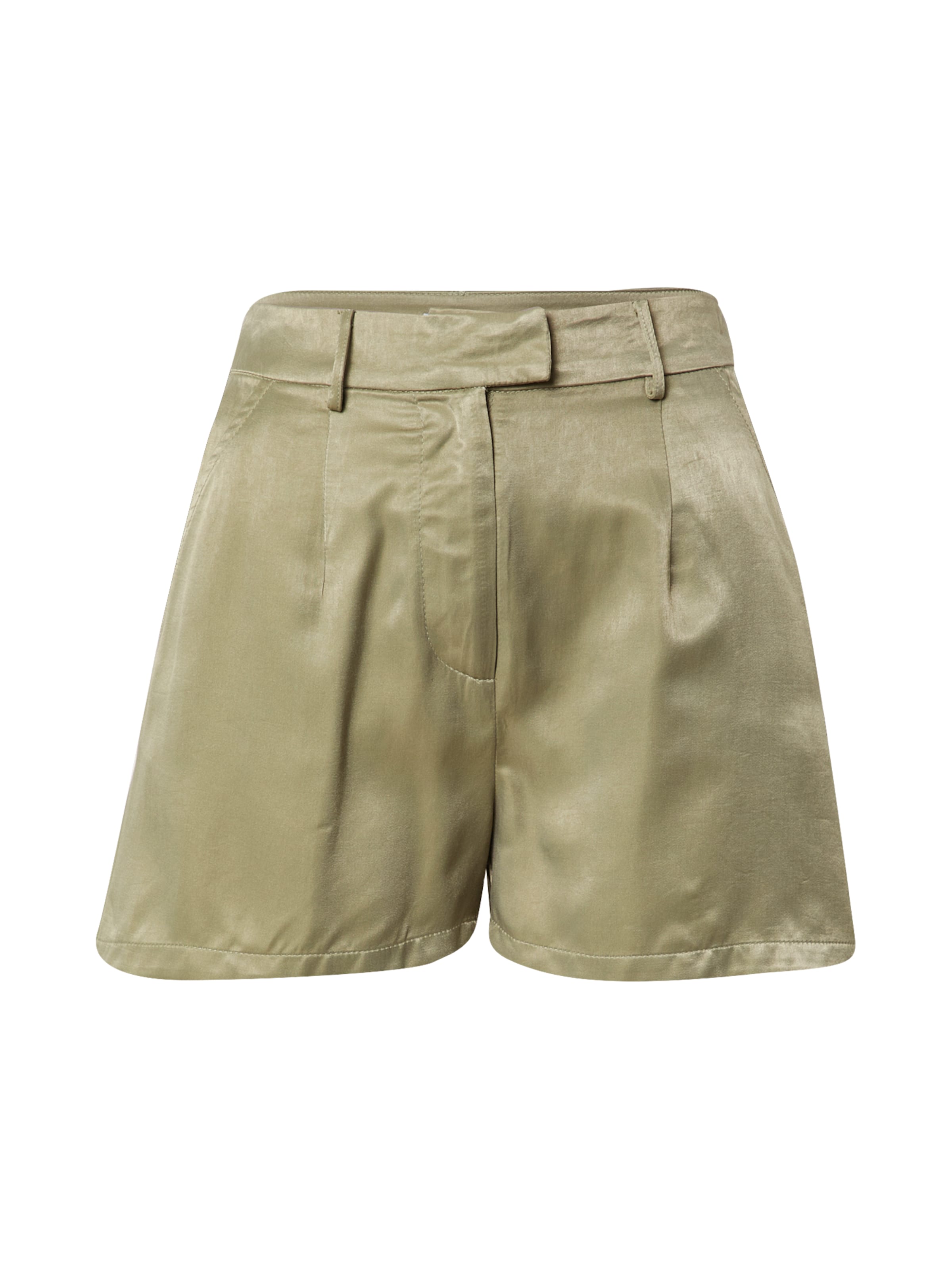 CLUB L LONDON Štandardný strih Plisované nohavice - Zelená: predná strana