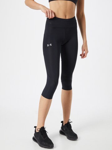 UNDER ARMOUR Skinny Sports trousers in Black: front