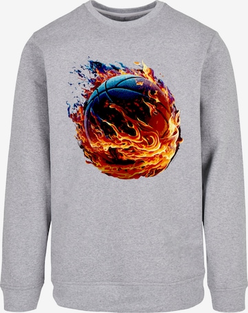 F4NT4STIC Sweatshirt 'Basketball Sports Collection On FIRE' in Grey: front