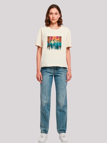 F4NT4STIC Shirt 'Berg Sonnenuntergang Retro' in White