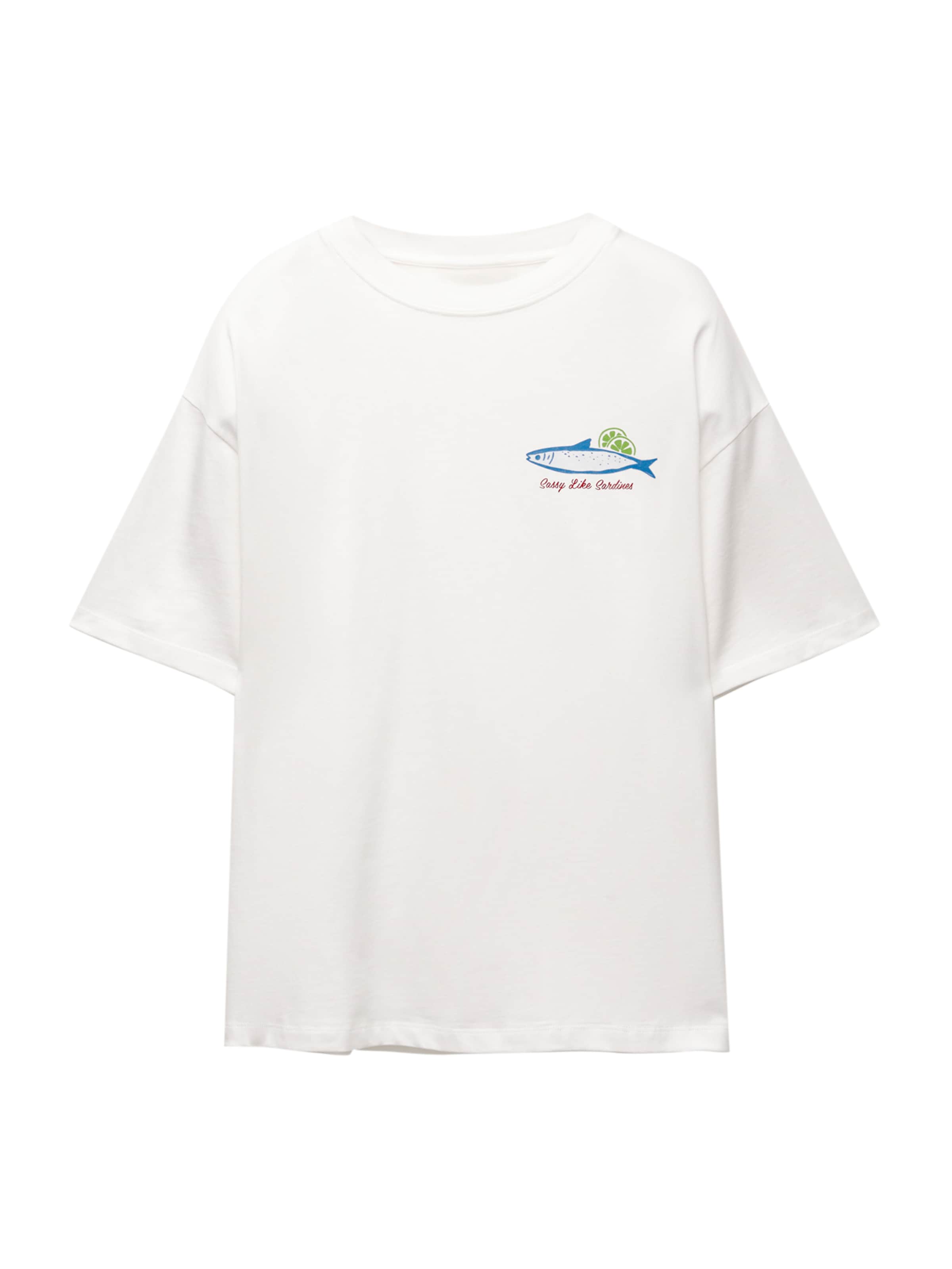 Tricou de la Pull&Bear pe alb: față