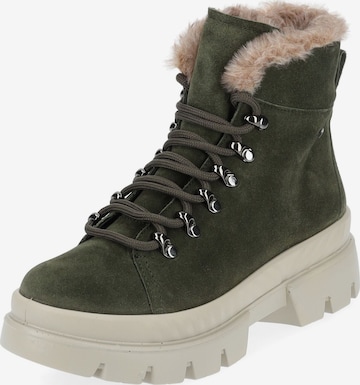 ARA Lace-Up Ankle Boots in Green: front