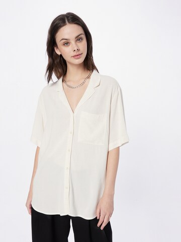 WEEKDAY Blus 'Mira' i vit: framsida