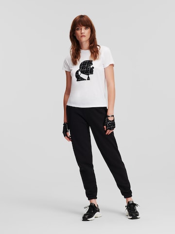 balta Karl Lagerfeld Marškinėliai ' Boucle Profile '