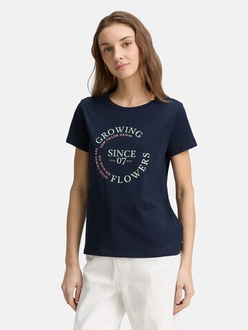 T-shirt TOM TAILOR DENIM en bleu : devant