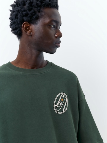 Pull&Bear Tričko 'LOS ANGELES' - Zelená