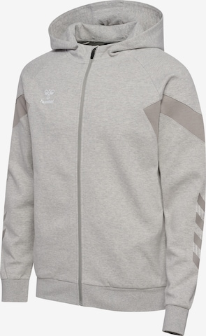 Hummel Athletic Zip-Up Hoodie in Grey: front