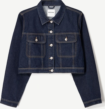BershkaPrijelazna jakna - plava boja: prednji dio
