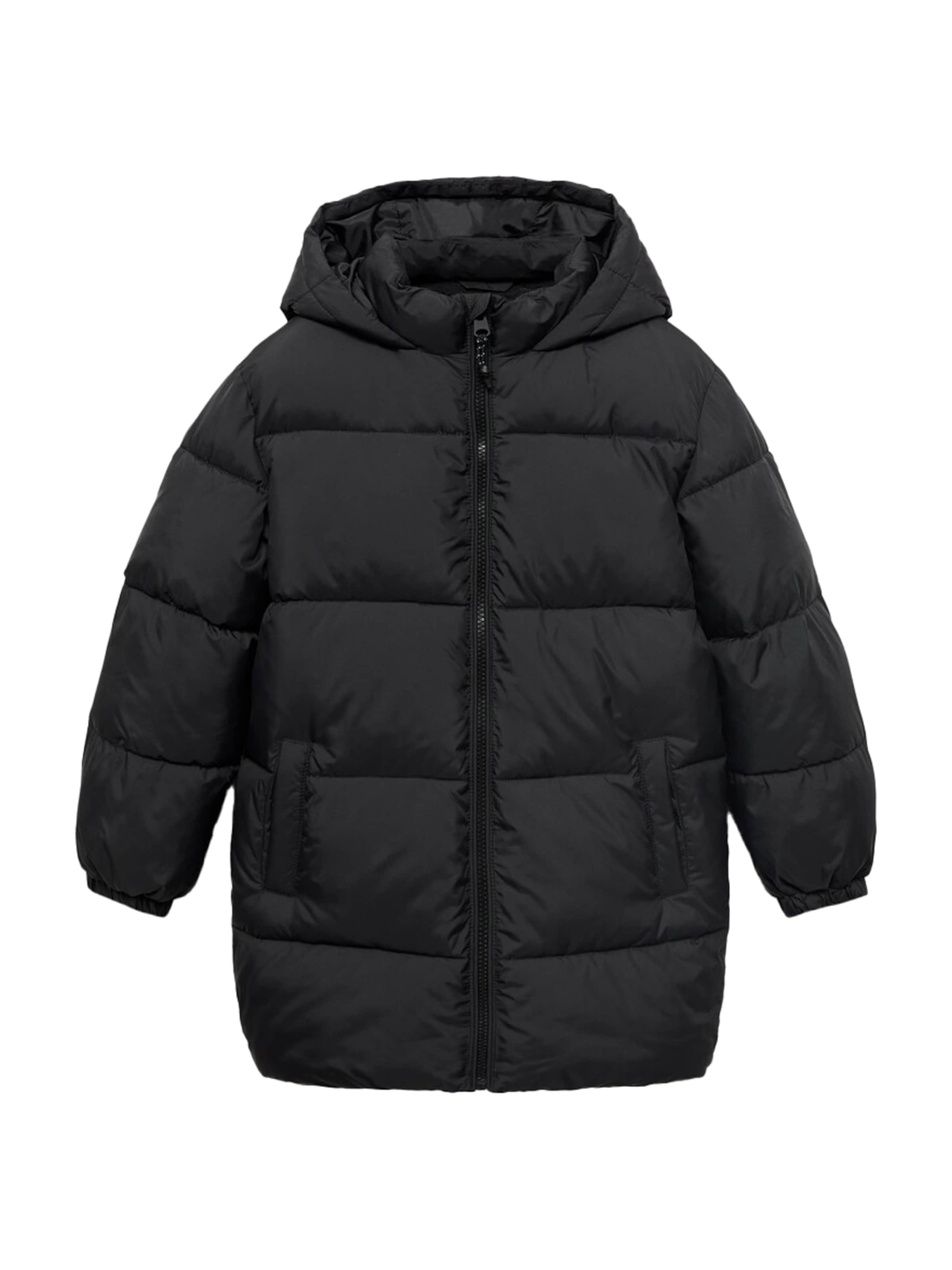 MANGO KIDS Зимно яке 'Amerlong' в черно: отпред