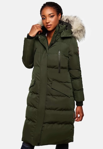 MARIKOO Winter coat 'Schneesternchen' in Green: front