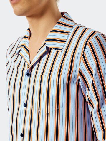 SCHIESSER Pyjama 'Modern Stripes' in Blau