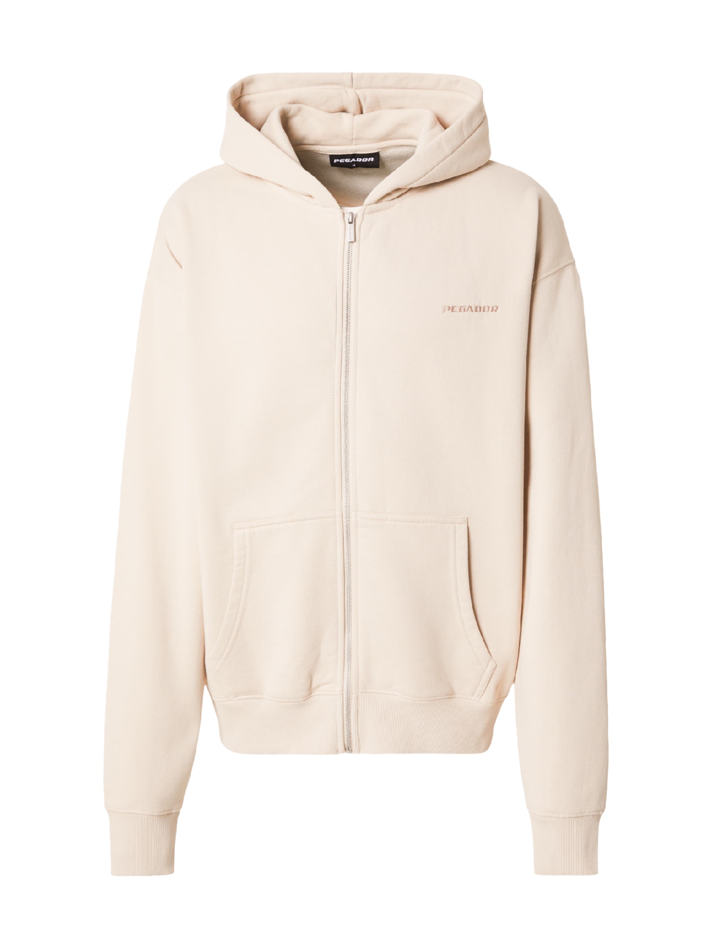 Pegador Zip-Up Hoodie in Beige: front
