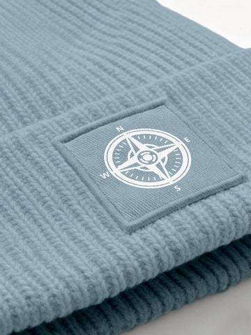 Neverless Beanie 'Kompass' in Blue: front