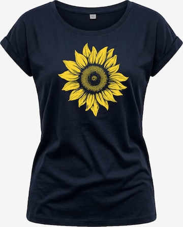 MAKAYA Shirt 'Sonnenblume' in Blue: front