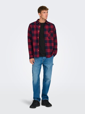 Only & Sons Regular fit Overhemd 'ONSMASON' in Rood