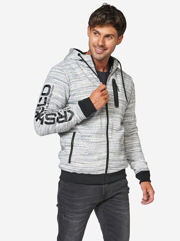 KOROSHI Zip-Up Hoodie in Grey: front