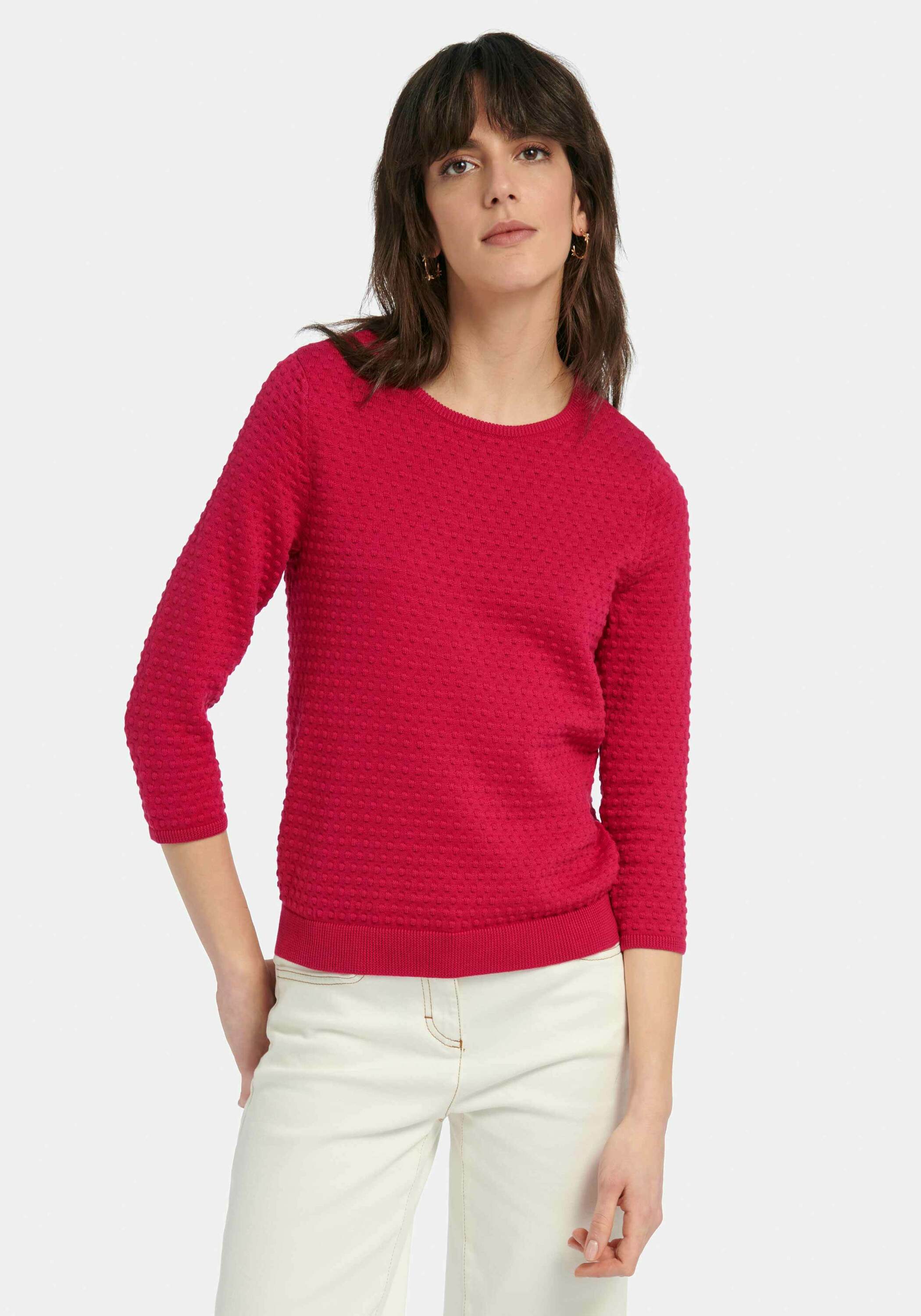 Peter Hahn 3/4 Arm-Pullover in Rot 