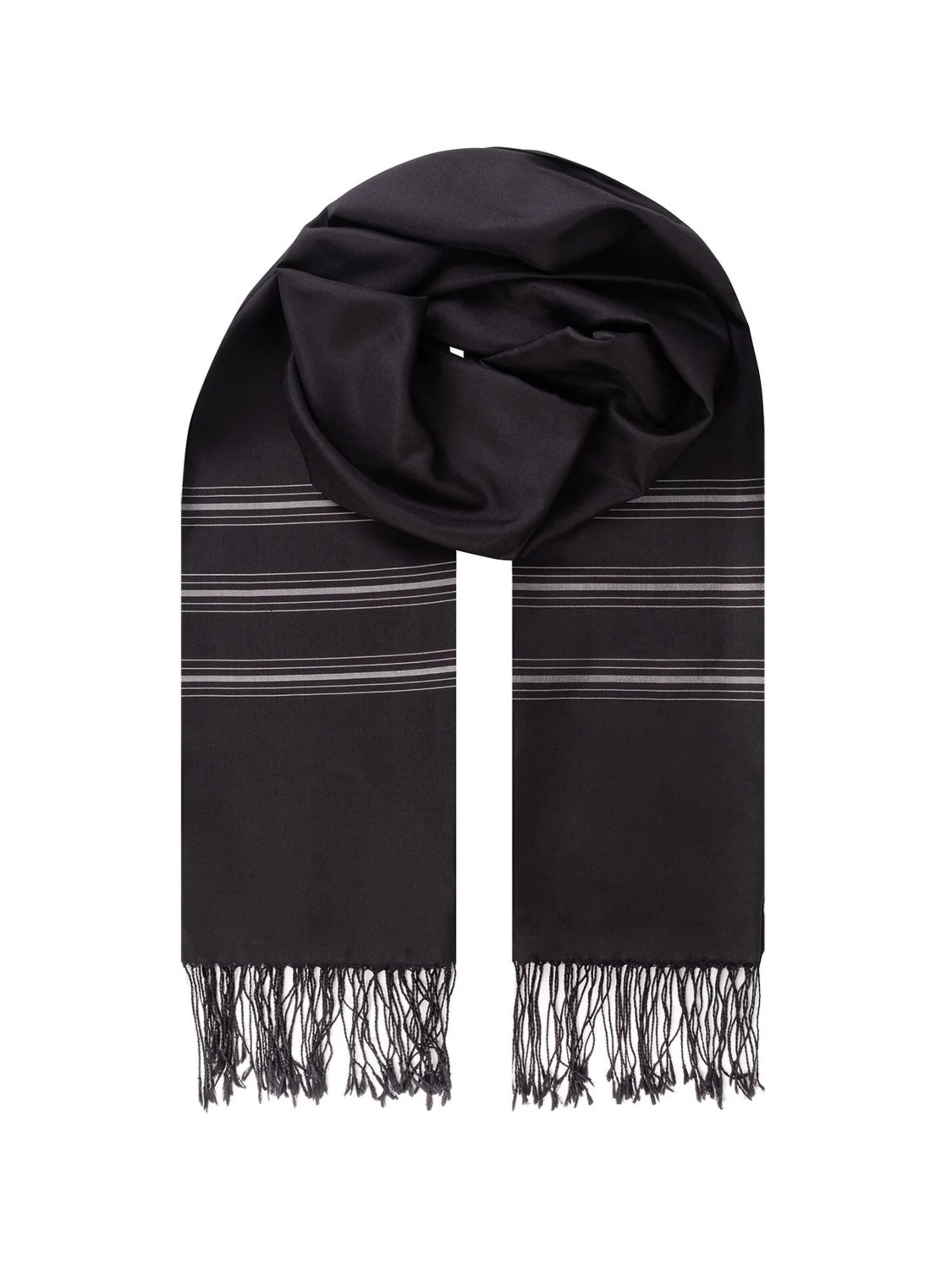 SILK & CASHMERE Scarf in Black: front