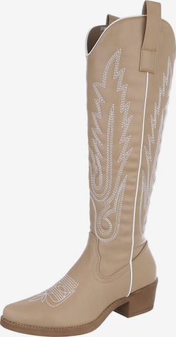 Ital-Design Cowboystiefel in Braun: Vorderseite