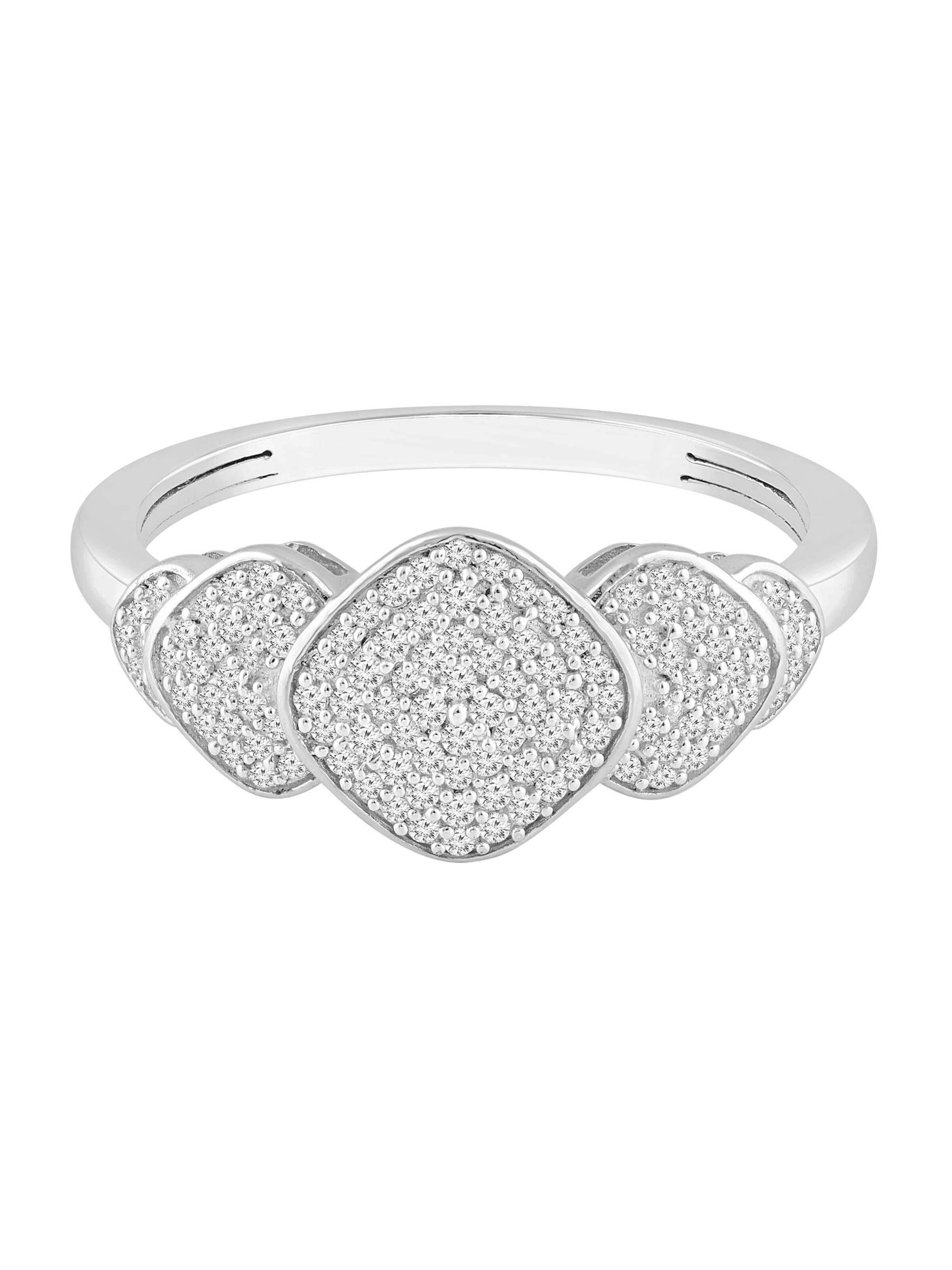 Diamant Exquis - Anillo 'Ring aus 375 Weißgold mit Diamant' en plata: frente