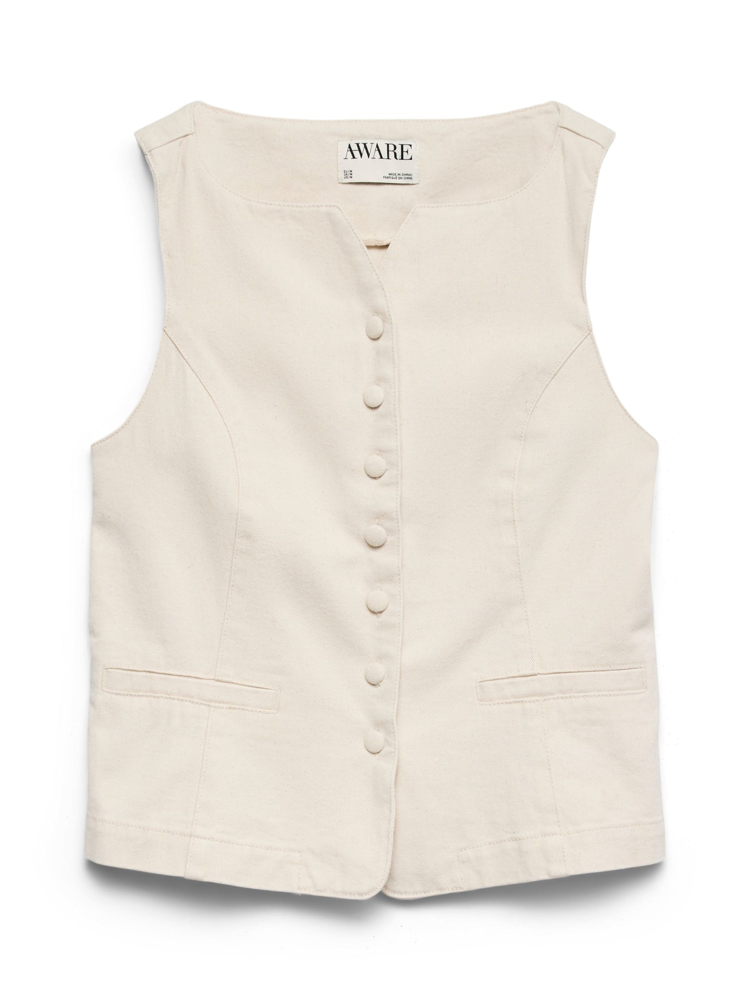 Gilet 'AWSAGA' VERO MODA en beige : devant
