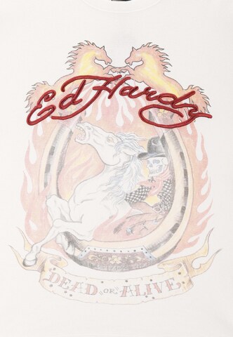 Ed HardySweater majica 'Ride Into Hell' - bijela boja