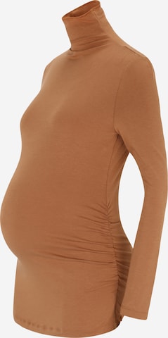 Gap Maternity Shirt in Brown: front