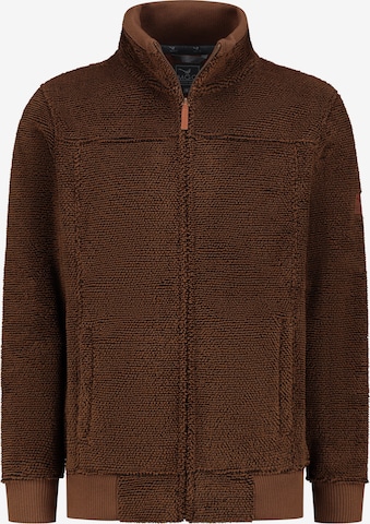 MGO Fleece jacket 'Charles' in Brown: front