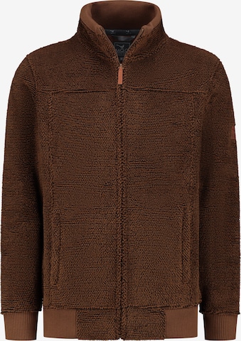 MGO Fleece jas 'Charles' in Bruin: voorkant