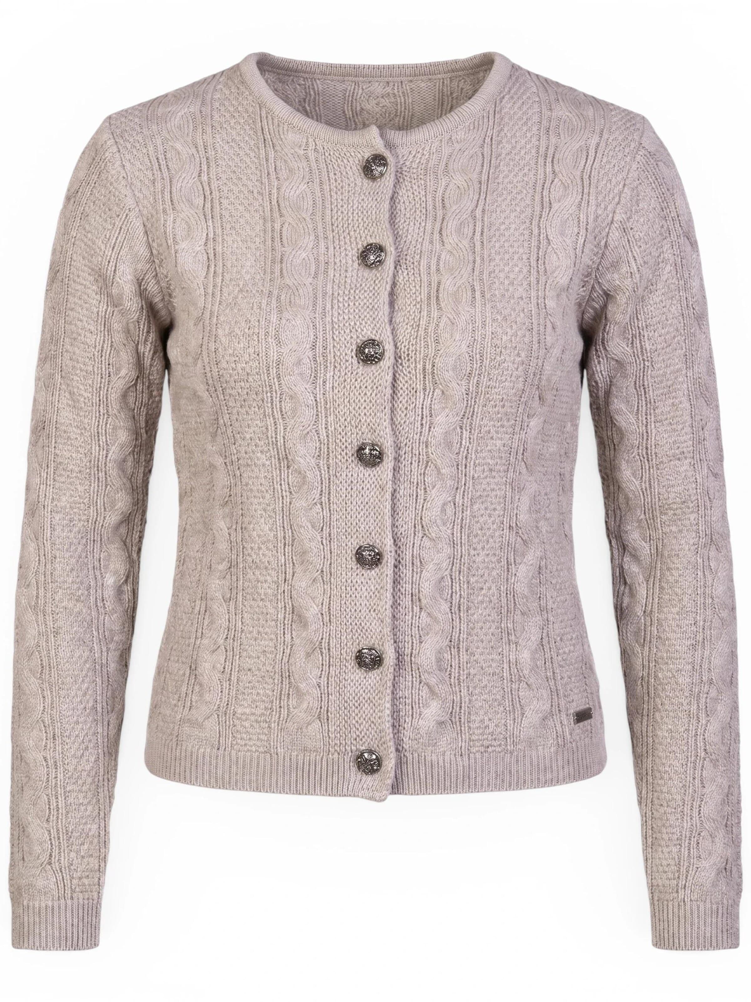 Trachtl Knit cardigan 'Marie Grau/Rosa/Anthrazit' in Grey: front