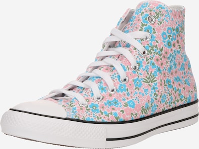 Sneaker înalt CONVERSE pe azur / verde jad / roz / alb, Vizualizare produs