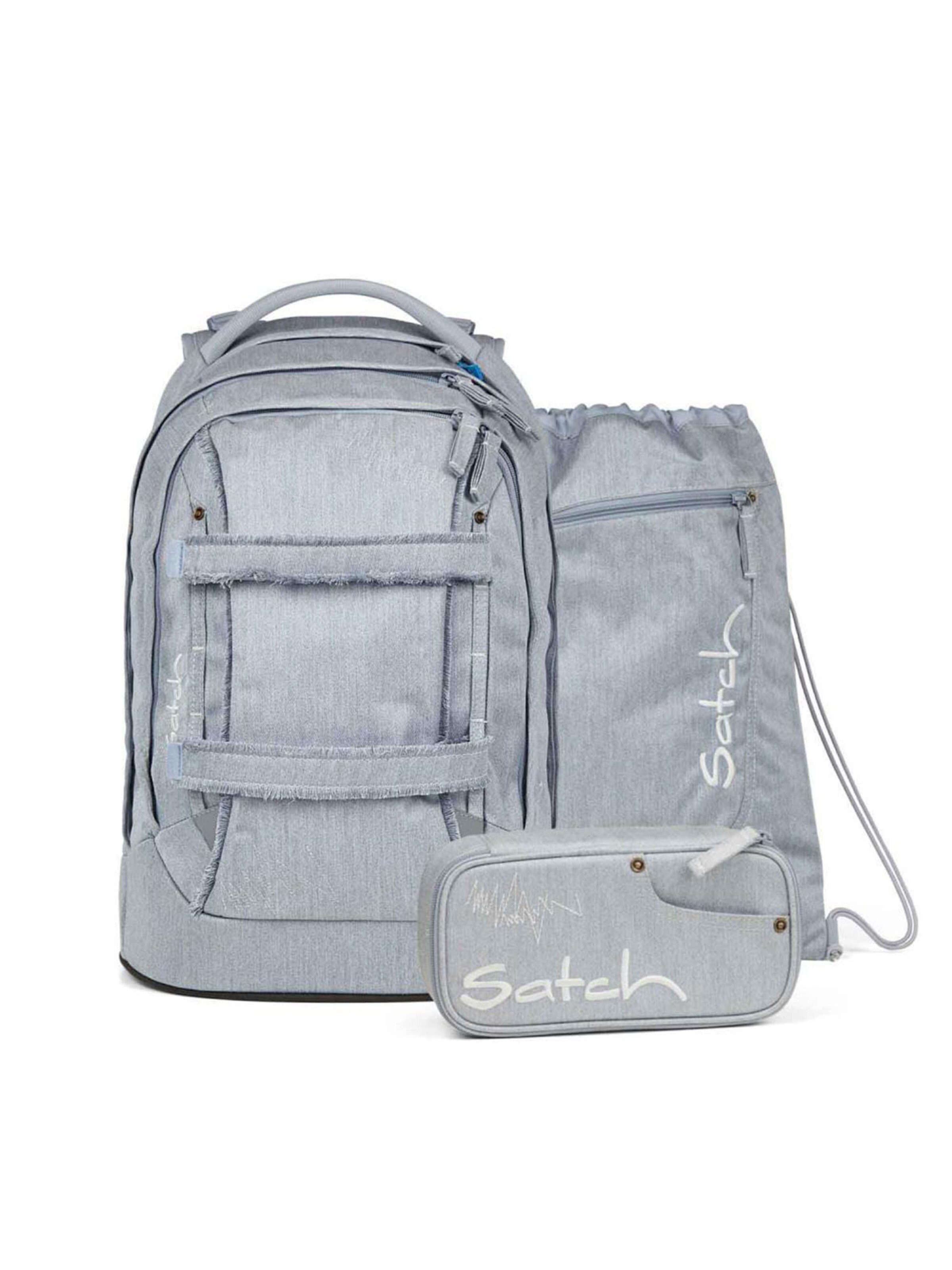 Satch Backpack 'Jeans Special' in Grey: front