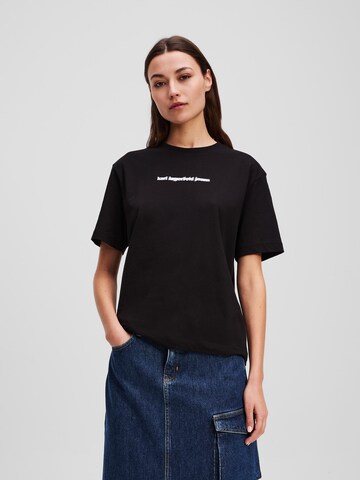KARL LAGERFELD JEANS Тениска в черно: отпред