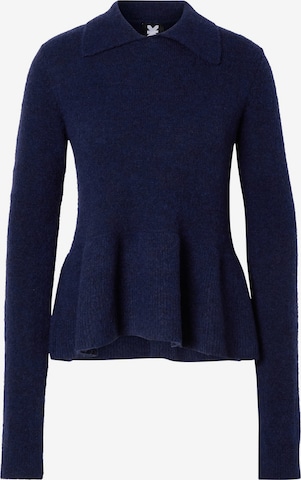 Karo Kauer Pullover in Blau: Vorderseite