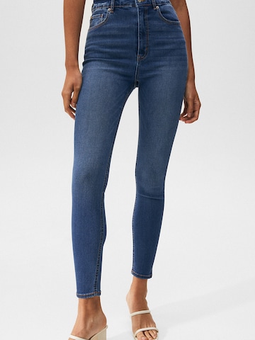 Pull&Bear Skinny Džíny – modrá