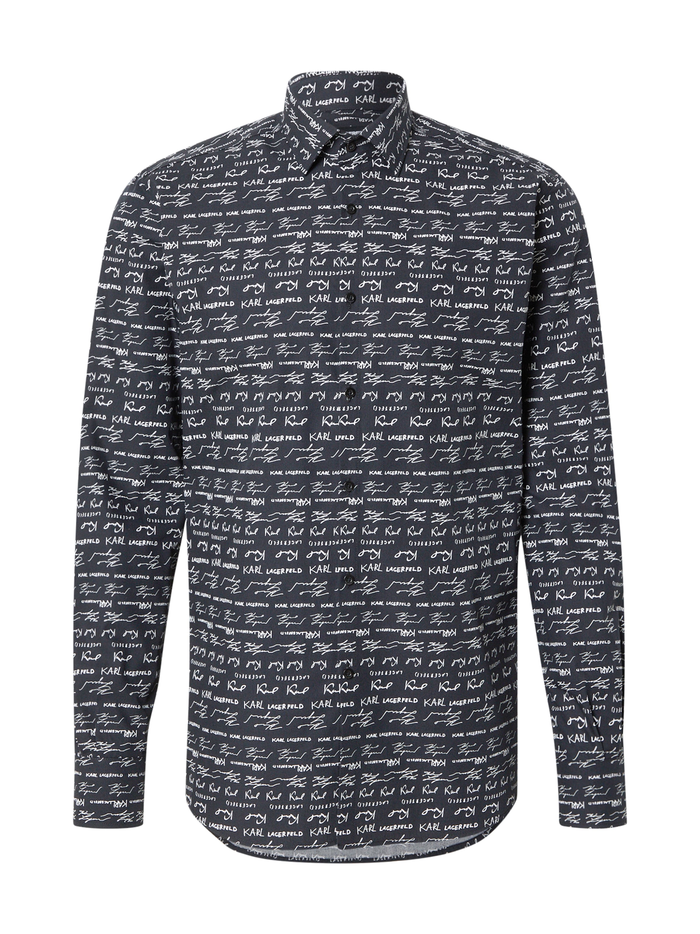 Karl Lagerfeld Slim Fit Риза в черно: отпред